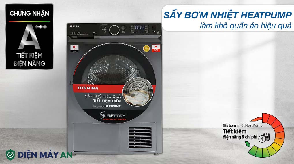 Máy Sấy Bơm Nhiệt Toshiba 10 Kg TD-BK110GHV(MK) - tiện ích